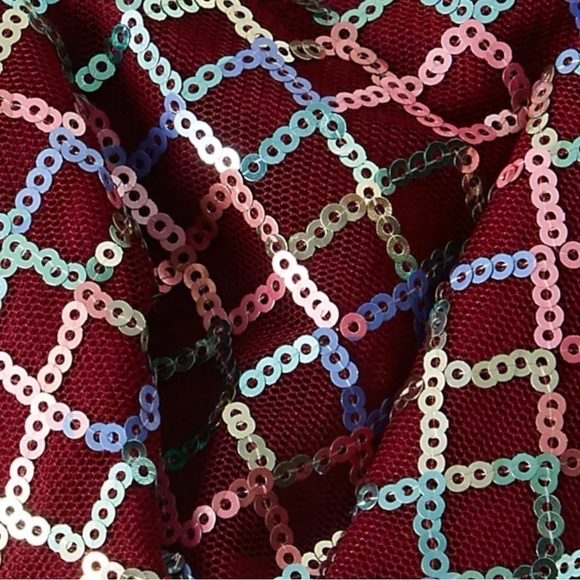 Free People Ruby Coin Purse NEW NWT Sequin Burgundy Purse Handbag Clip - Picture 3 of 8